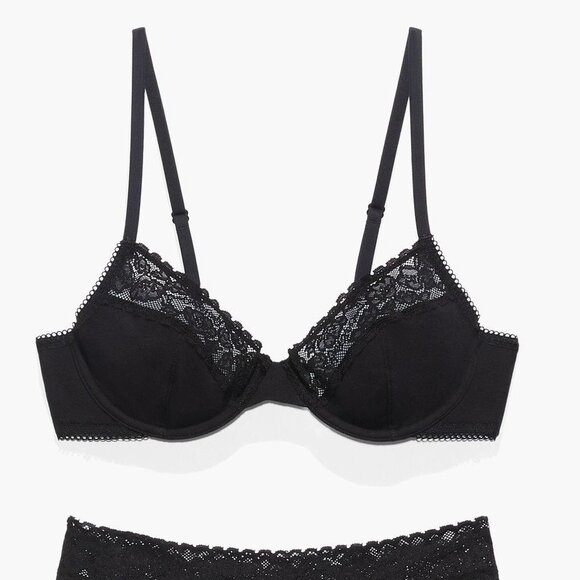 NWT Savage x Fenty‎ Cotton Essentials Unlined Bra in Caviar - Size 38DD - Picture 6 of 6